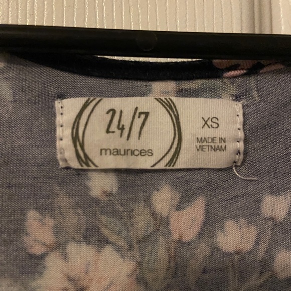 Maurice’s 24/7 Navy Floral Drawcord Pocket Sleeveless Romper | Size: XS - Picture 5 of 6